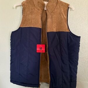Men's Blue and Tan Vest